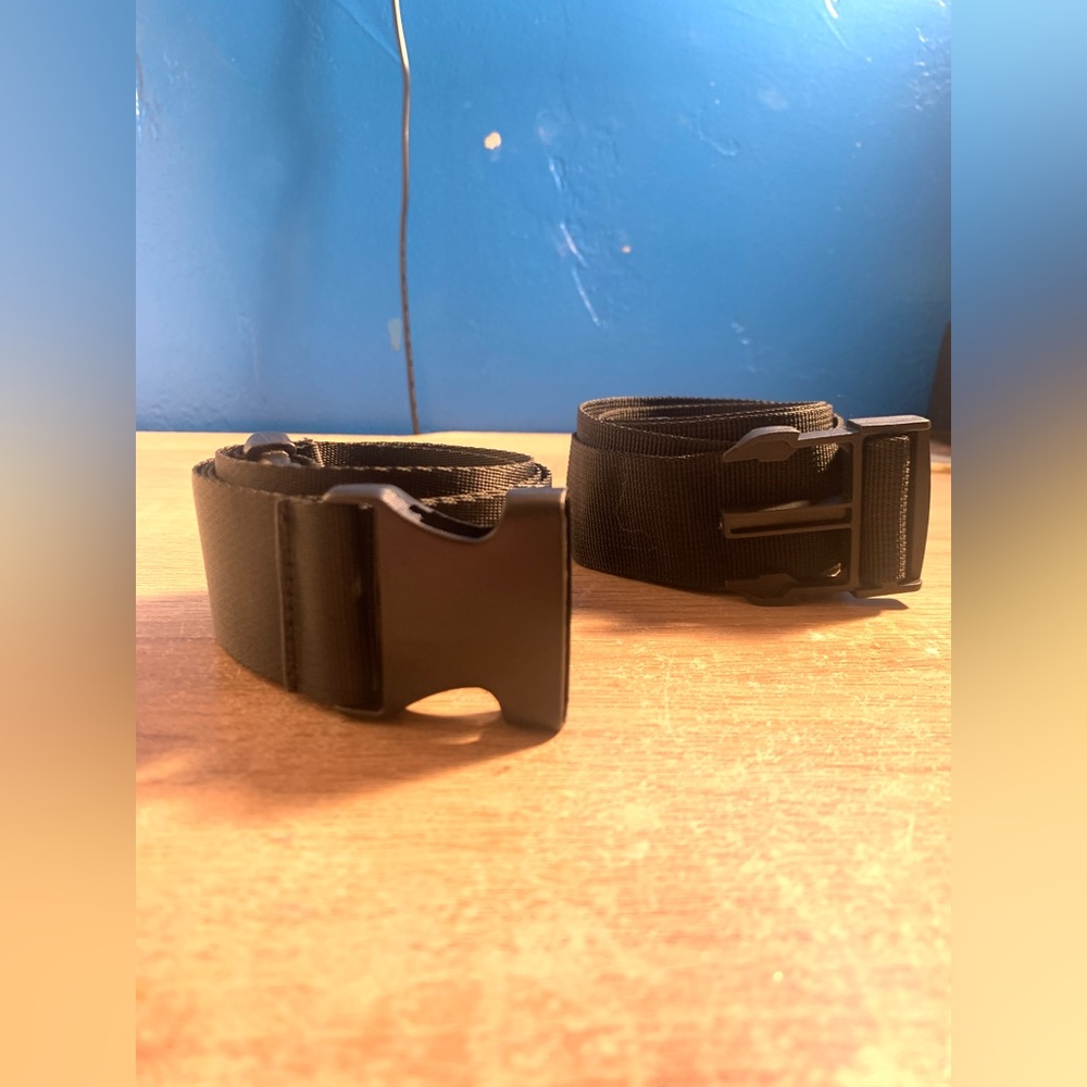 Two Black Buckle Belts